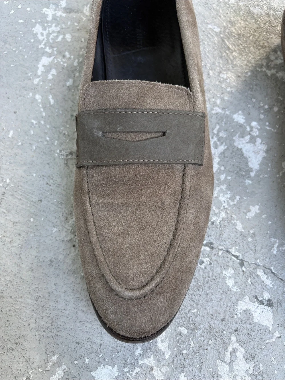 All Saints men’s suede 2 tone loafers